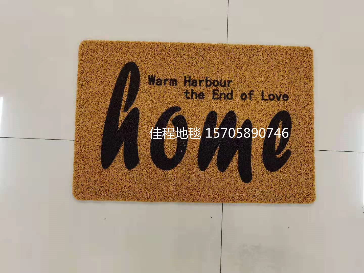 New Home Floor Mat PVC Spray Printing Floor Mat Brushed Non-Slip Mat Non-Slip Doormat Foot Mat Brown Welcome Floor Mat