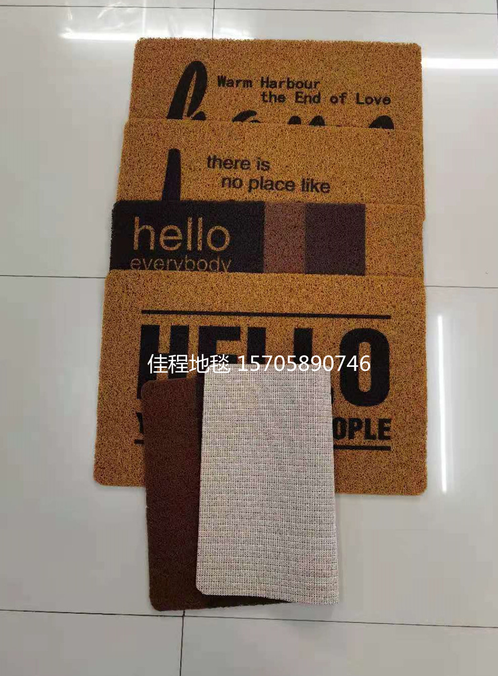 New Home Floor Mat PVC Spray Printing Floor Mat Brushed Non-Slip Mat Non-Slip Doormat Foot Mat Brown Welcome Floor Mat