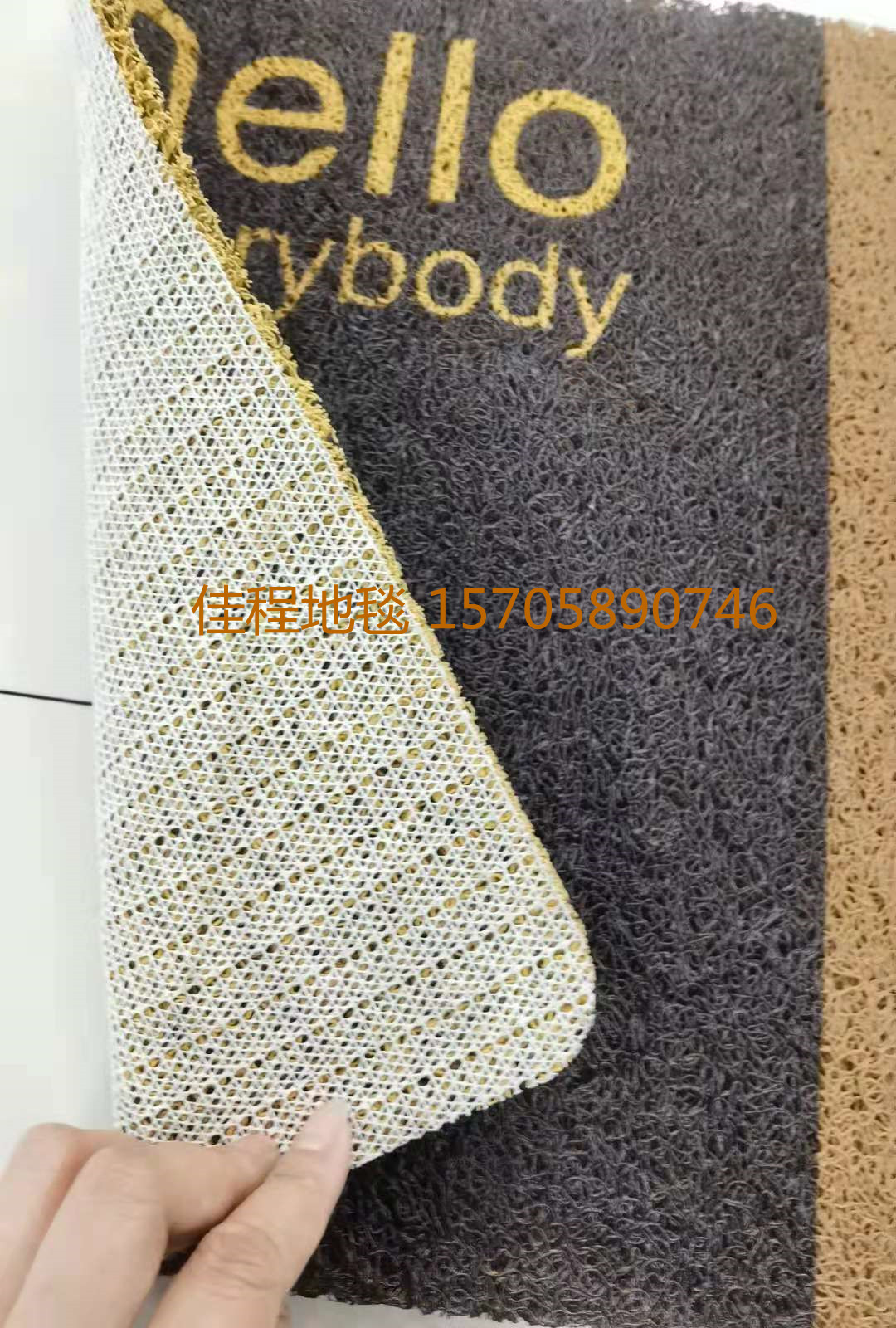 New Home Floor Mat PVC Spray Printing Floor Mat Brushed Non-Slip Mat Non-Slip Doormat Foot Mat Brown Welcome Floor Mat