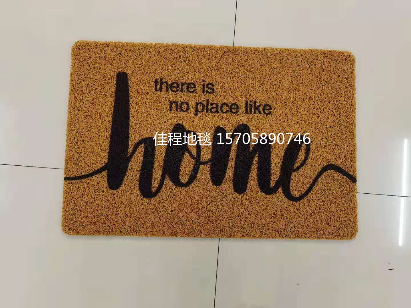 New Home Floor Mat PVC Spray Printing Floor Mat Brushed Non-Slip Mat Non-Slip Doormat Foot Mat Brown Welcome Floor Mat