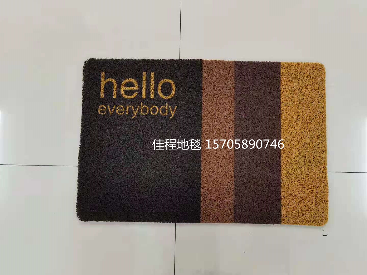 New Home Floor Mat PVC Spray Printing Floor Mat Brushed Non-Slip Mat Non-Slip Doormat Foot Mat Brown Welcome Floor Mat