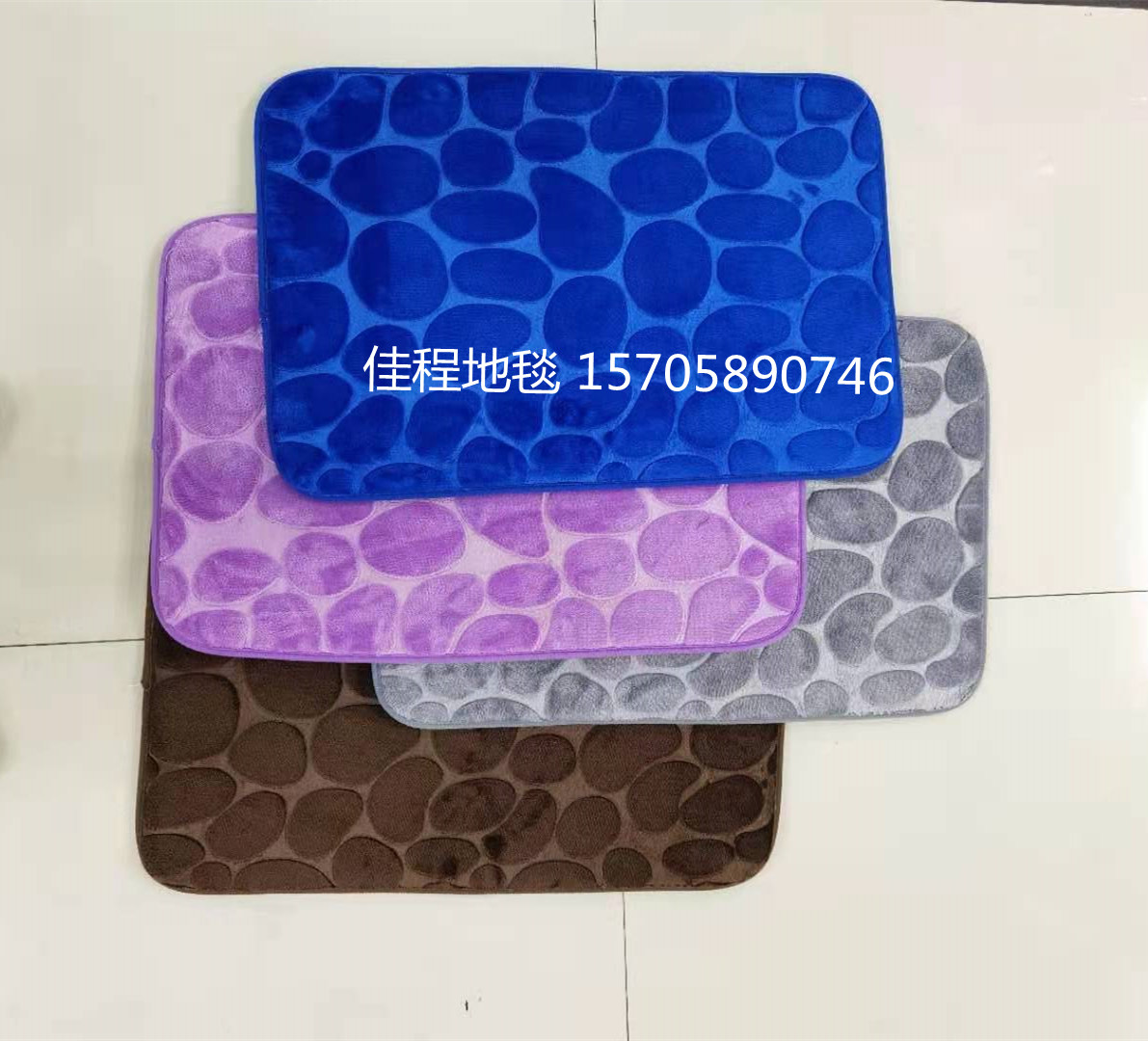 Flannel Memory Foam Embossed Floor Mat Water-Absorbing Non-Slip Mat Flannel Floor Mat Bedside Pad Memory Mat Door Mat