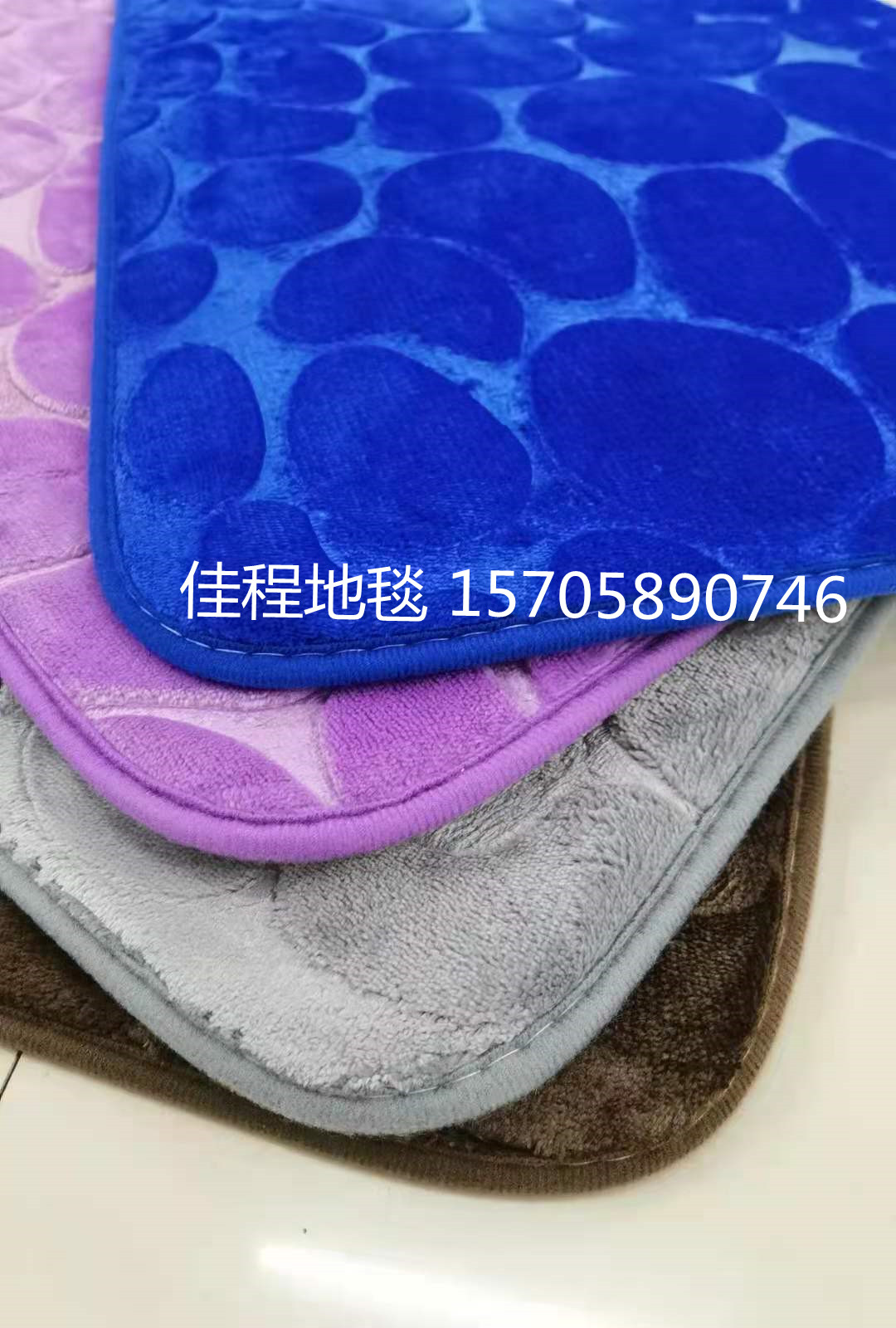 Flannel Memory Foam Embossed Floor Mat Water-Absorbing Non-Slip Mat Flannel Floor Mat Bedside Pad Memory Mat Door Mat