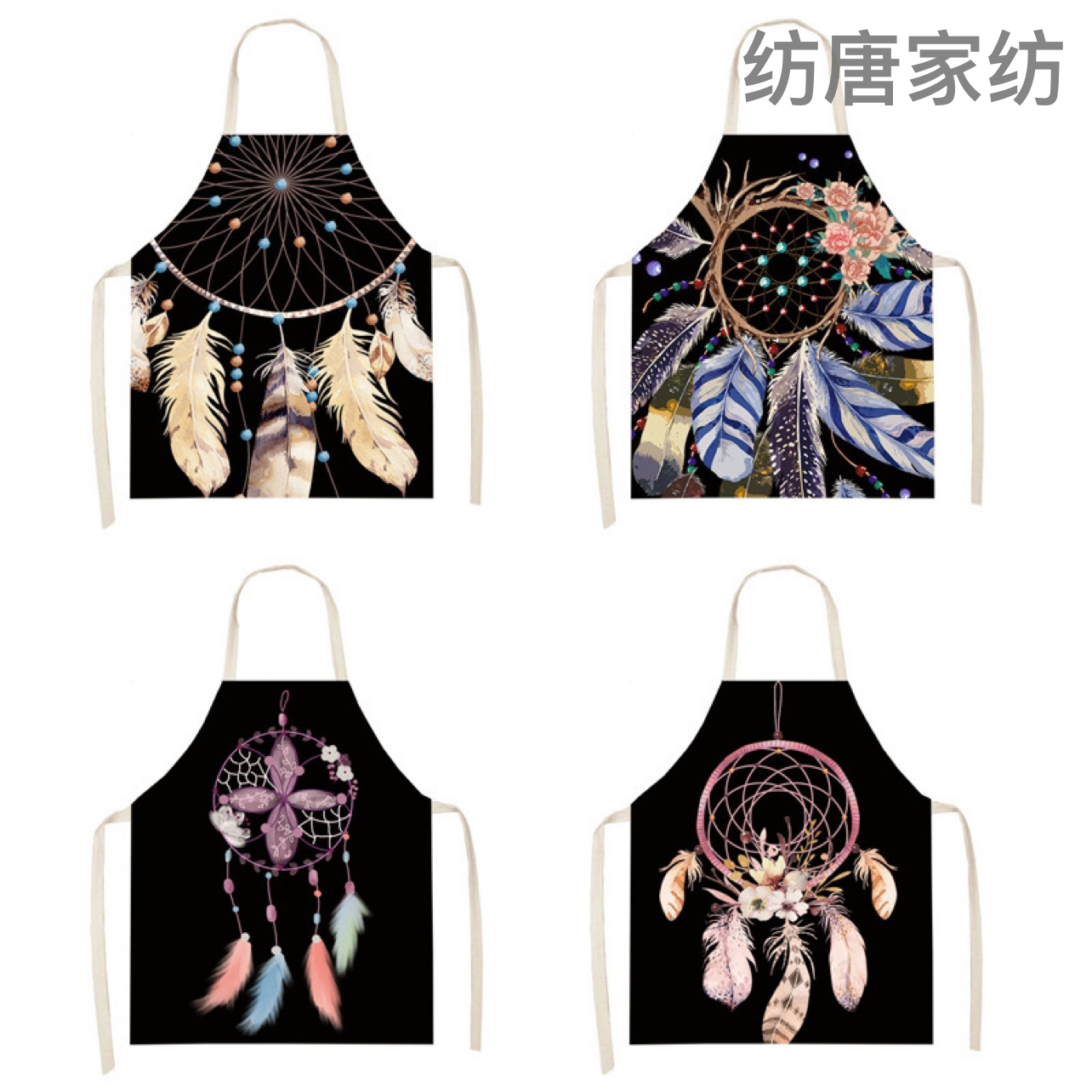 Amazon Digital Printing Dreamcatcher Linen Apron Erasable Hand Art Apron Studio Apron