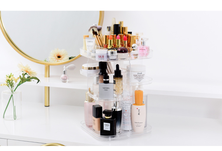 Acrylic rotating cosmetic box cosmetics receiving box skin care products shelving plastic makeup can be removed Acrylic rotating cosmetic box cosmetics receiving box skin care products shelving plastic makeup can be removed