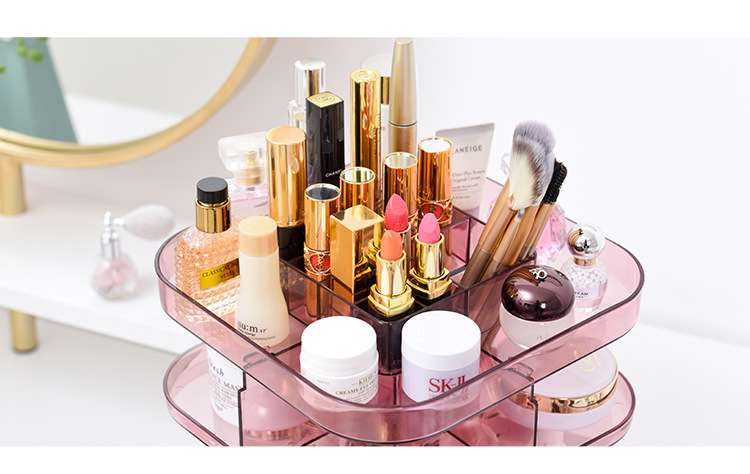 Acrylic rotating cosmetic box cosmetics receiving box skin care products shelving plastic makeup can be removed Acrylic rotating cosmetic box cosmetics receiving box skin care products shelving plastic makeup can be removed