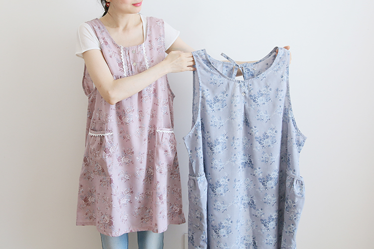 Korean Style Fashion Simple Apron Pastoral Floral Kitchen Antifouling Adult Work Clothes Overclothes Bib Sleeveless Apron