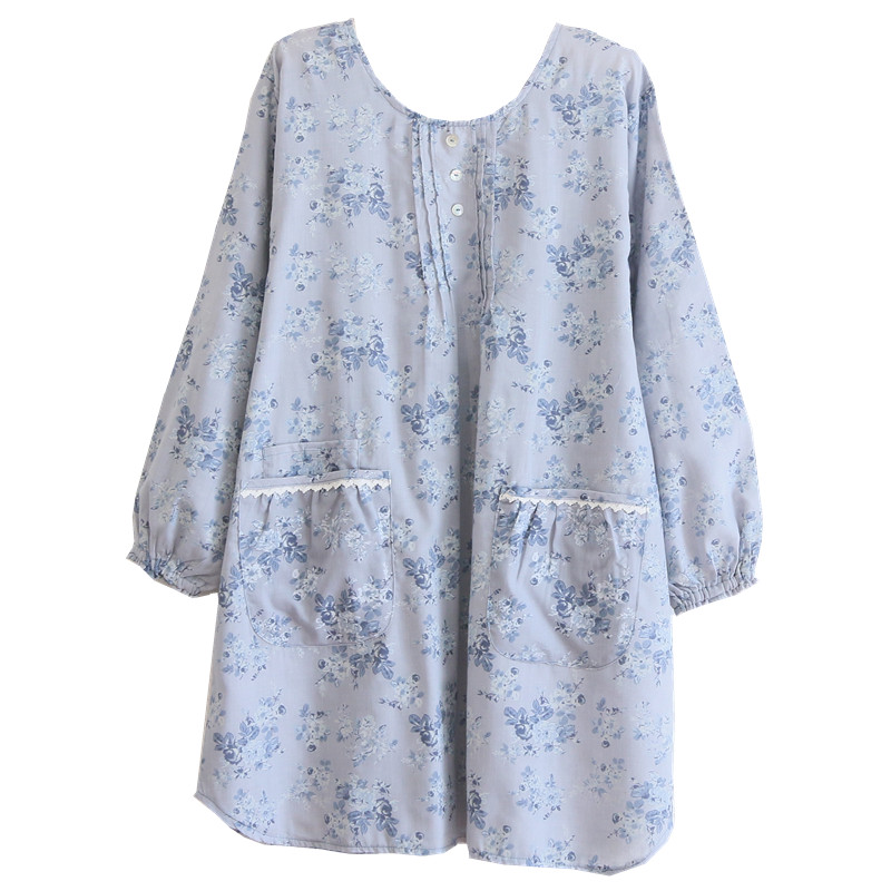 Korean Style Fashion Simple Apron Pastoral Floral Kitchen Antifouling Adult Work Clothes Overclothes Bib Sleeveless Apron