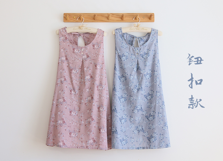Korean Style Fashion Simple Apron Pastoral Floral Kitchen Antifouling Adult Work Clothes Overclothes Bib Sleeveless Apron