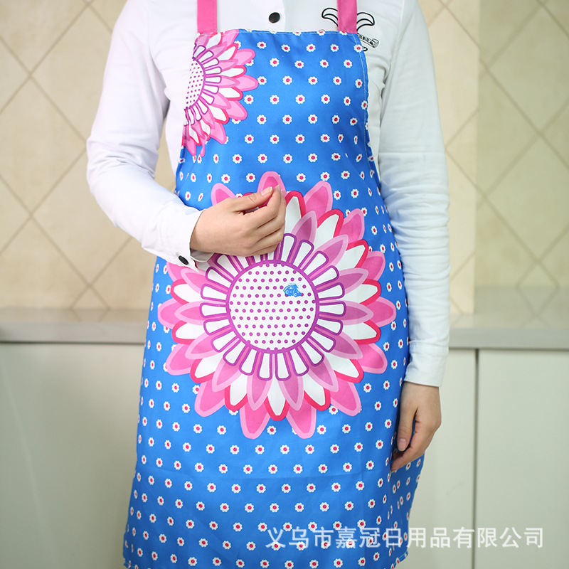 Manufacturer&#039;s apron wholesale Korean edition lady printing apron polyester household cleaning 