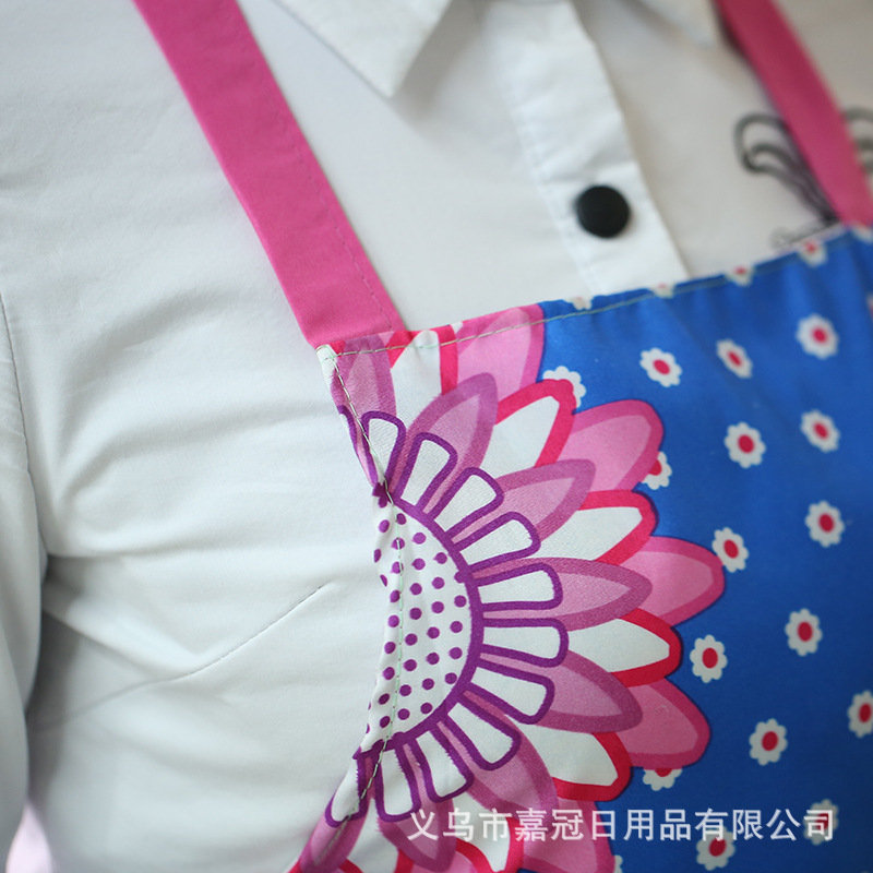 Manufacturer's apron wholesale Korean edition lady printing apron polyester household cleaning 