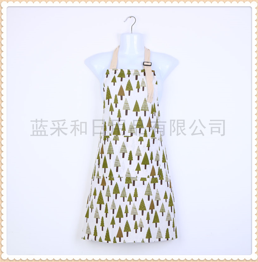 Korean fashion apron, lovely kitchen apron cooking overalls jacket waist lovers waterproof apron