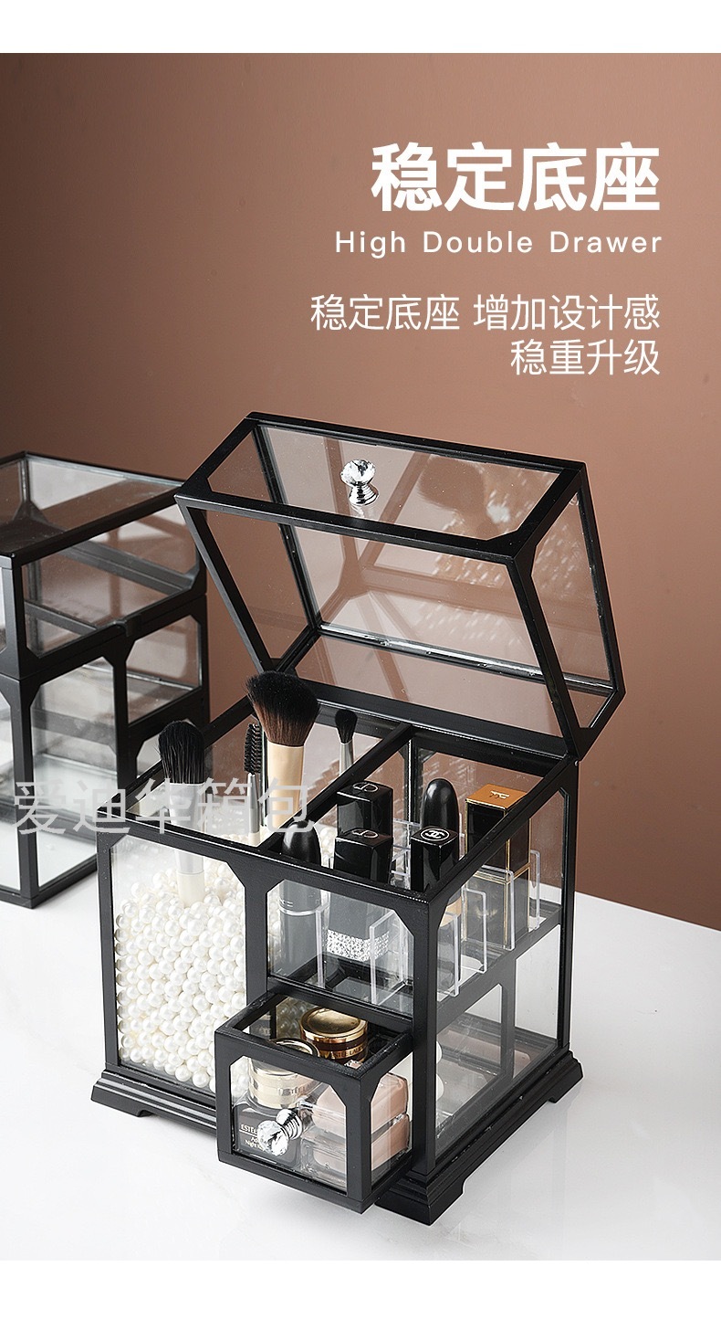 Cosmetic Storage Box Drawer  Finishing Box Makeup Brush Tube Dressing Table Skin Care Products Desktop Storage Rack
