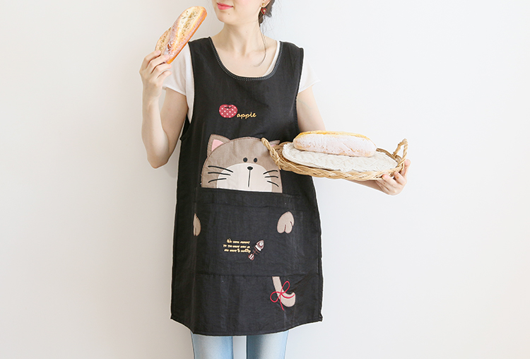 Japanese Cartoon Waterproof Oil-Proof Kitchen Overclothes Baking Floral Coffee Shop Painting Work Clothes Sleeveless Apron