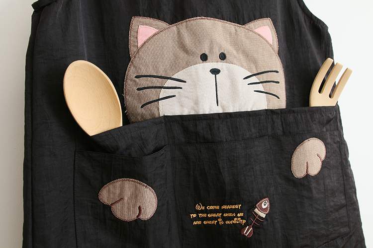 Japanese Cartoon Waterproof Oil-Proof Kitchen Overclothes Baking Floral Coffee Shop Painting Work Clothes Sleeveless Apron