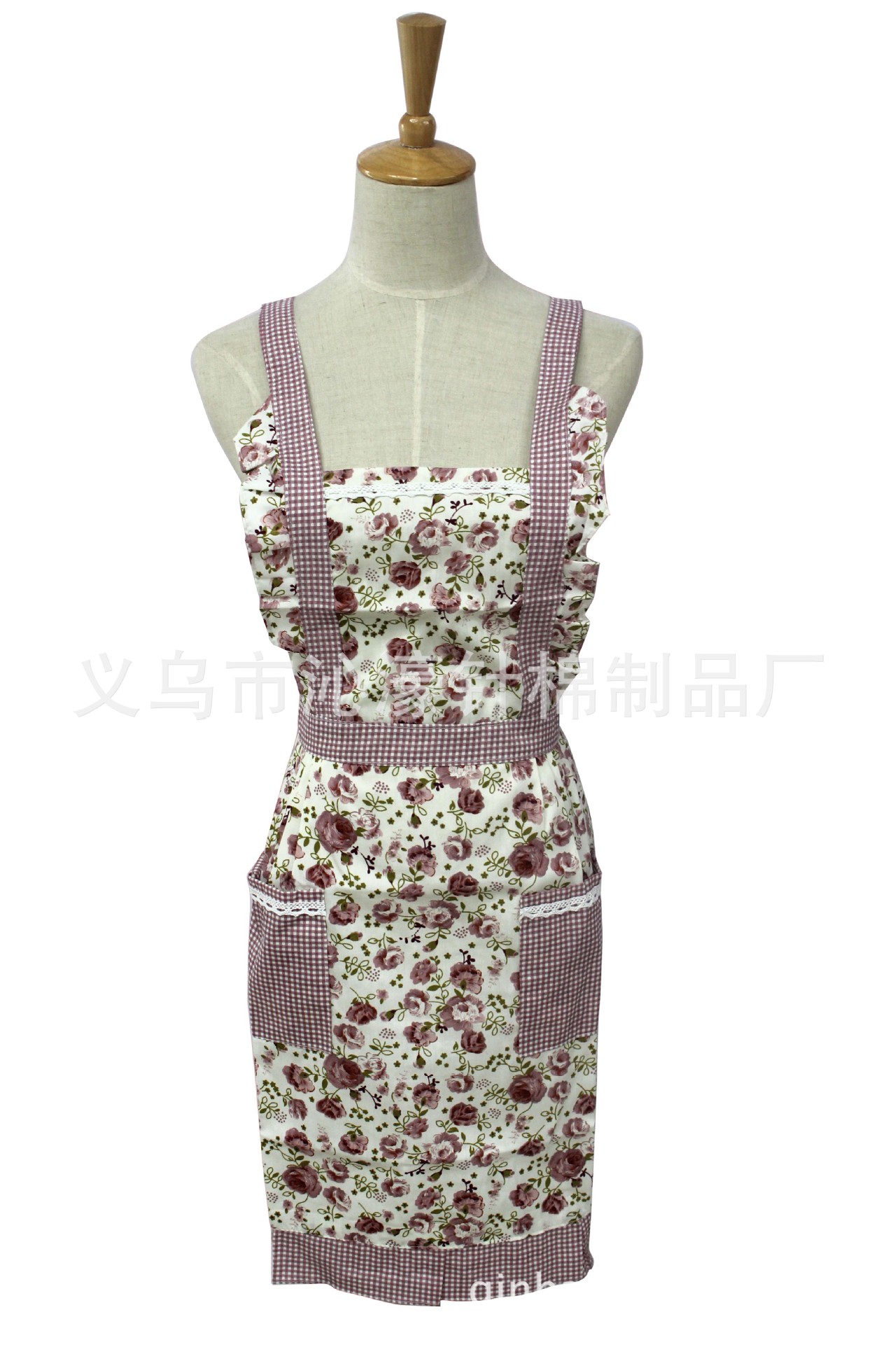 Foreign trade Princess apron Korean cotton waterproof floral apron home kitchen apron manufacturers wholesale 1204