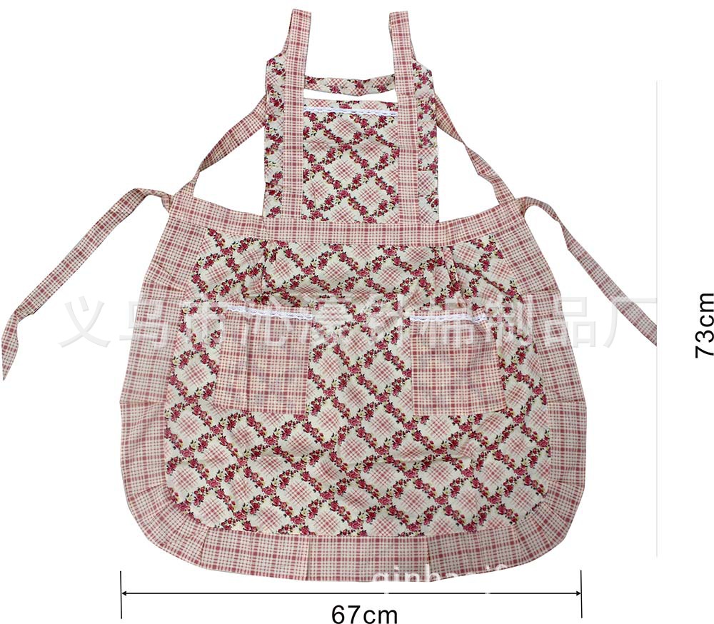 Foreign trade Princess apron Korean cotton waterproof floral apron home kitchen apron manufacturers wholesale 1204