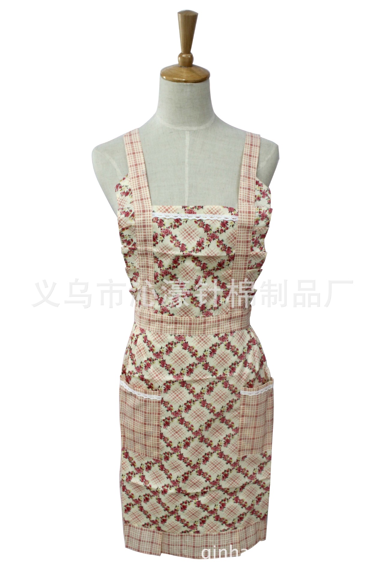 Foreign trade Princess apron Korean cotton waterproof floral apron home kitchen apron manufacturers wholesale 1204