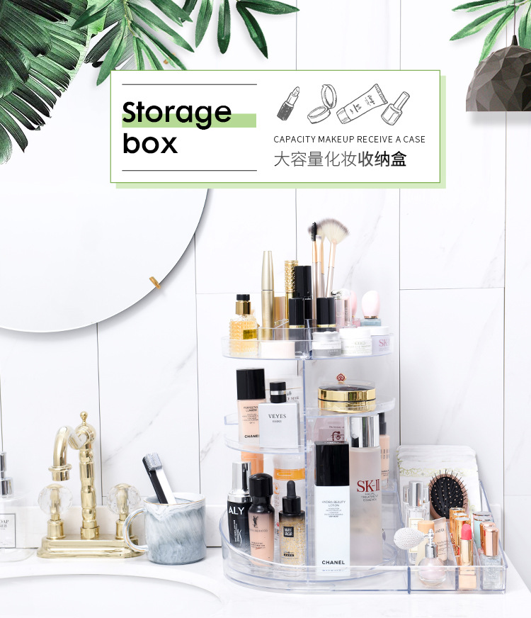 Cosmetic Cosmetic box desktop rotating Cosmetic box beauty makeup set goods rack skin care products display rack manufacturers direct sales