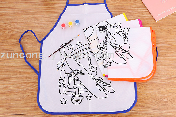 Creative Children&#039;s Student Education Color Filling Apron Kindergarten Handmade Color Filling Canvas Washable Canvas Manufacturer