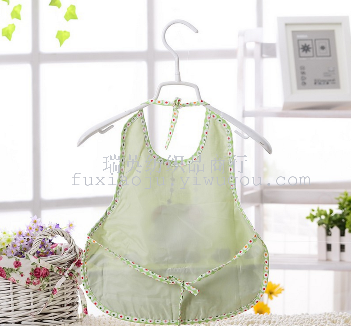Baby elephant stamp tie apron cotton waterproof children bib rice bag