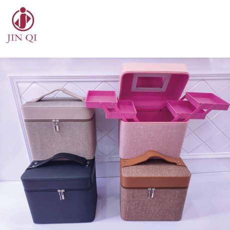 Jinqi multi-layer multi-functional cosmetic box manufacturers direct cosmetics and skincare products storage box portable cosmetic box