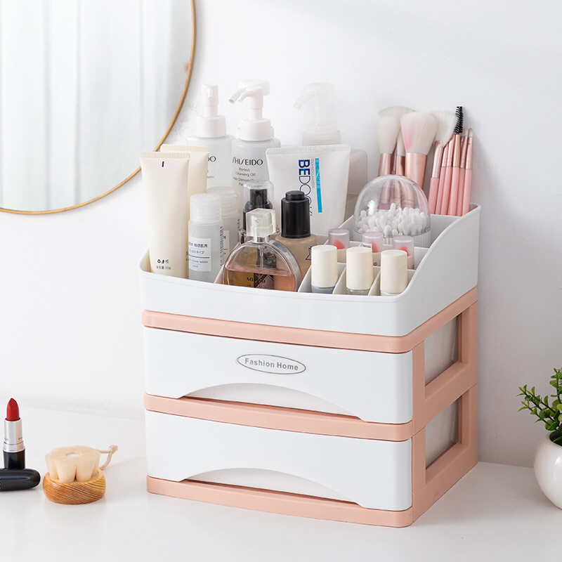 Web celebrity cosmetics storage box dustproof desktop household large capacity cosmetic box dresser put skin care products shelf