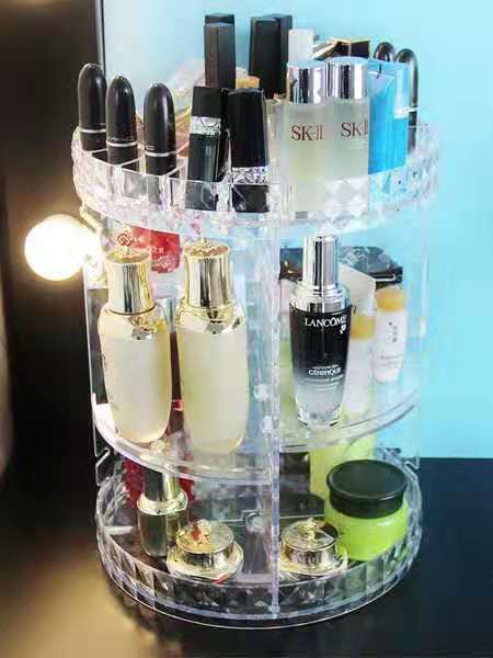 Web celebrity diyin rotating cosmetic dressing box transparent acrylic shelving dresser desktop skin care products finishing