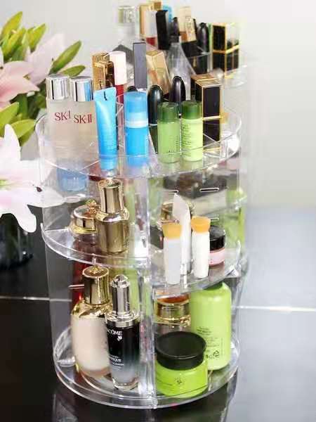 Web celebrity diyin rotating cosmetic dressing box transparent acrylic shelving dresser desktop skin care products finishing