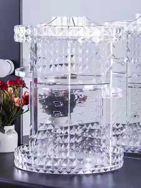 Web celebrity diyin rotating cosmetic dressing box transparent acrylic shelving dresser desktop skin care products finishing