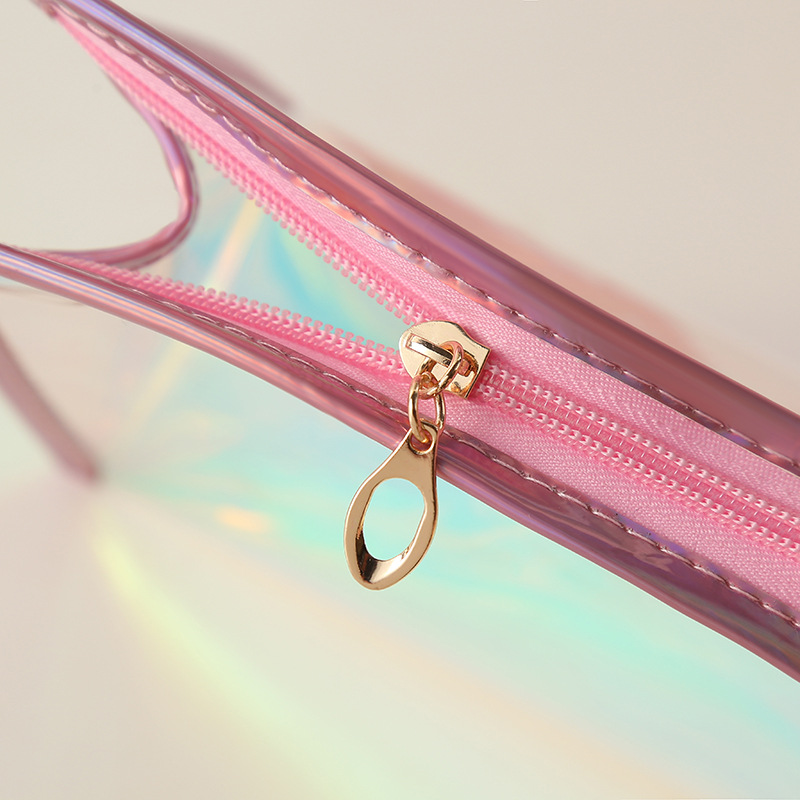 New Direct Sales Korean Style Laser Solid Color Cosmetic Bag Wild Candy Color Makeup Storage Bag Wash Bag Travel Bag