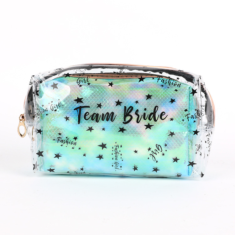 PVC Laser Cosmetic Bag Two-Piece Set Japanese and Korean New Women&#039;s Transparent Ins Colorful Storage Bag Suit Custom Wholesale
