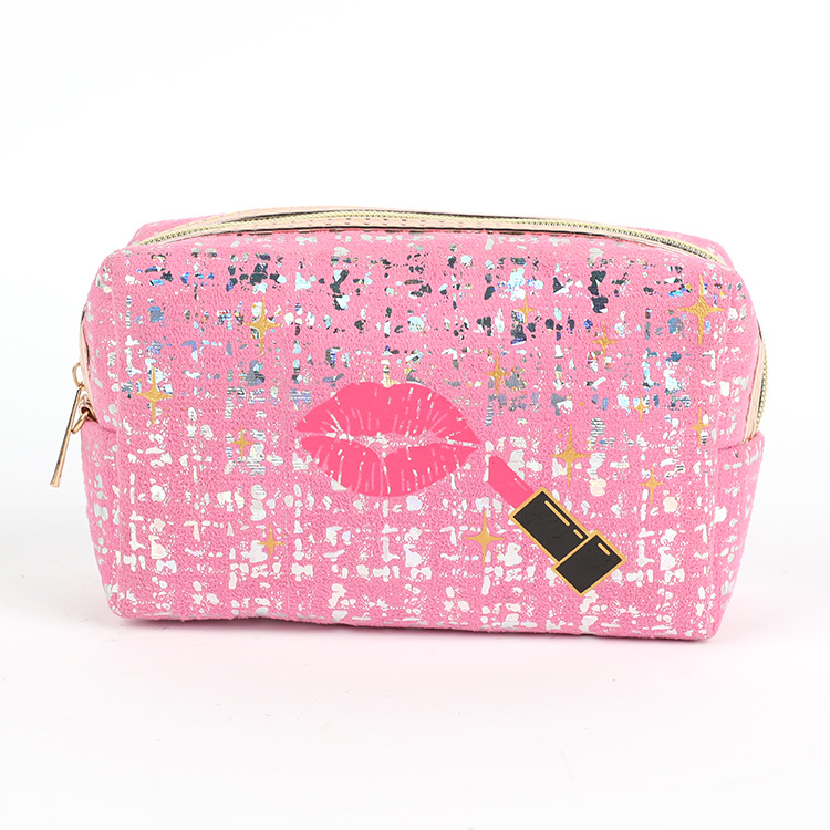 Suede Bronzing Cosmetic Bag European and American Hot Travel Toiletry Bag Lipstick Lip Pattern Type Waterproof Storage Bag Customized Wholesale Suede Bronzing Cosmetic Bag European and American Hot Travel Toiletry Bag Lipstick Lip Pattern Type Waterproof Storage Bag Customized Wholesale