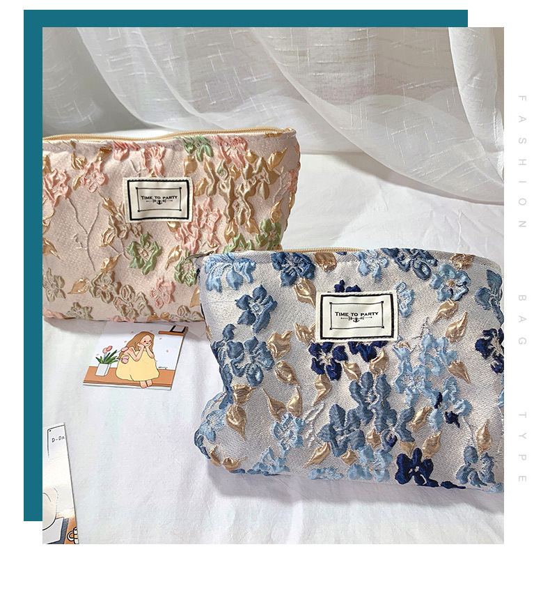 Korean Style Jacquard Clutch Cosmetic Bag Special-Interest Design Skin Care Products Lipstick Storage Bag Travel Portable Women's Bag