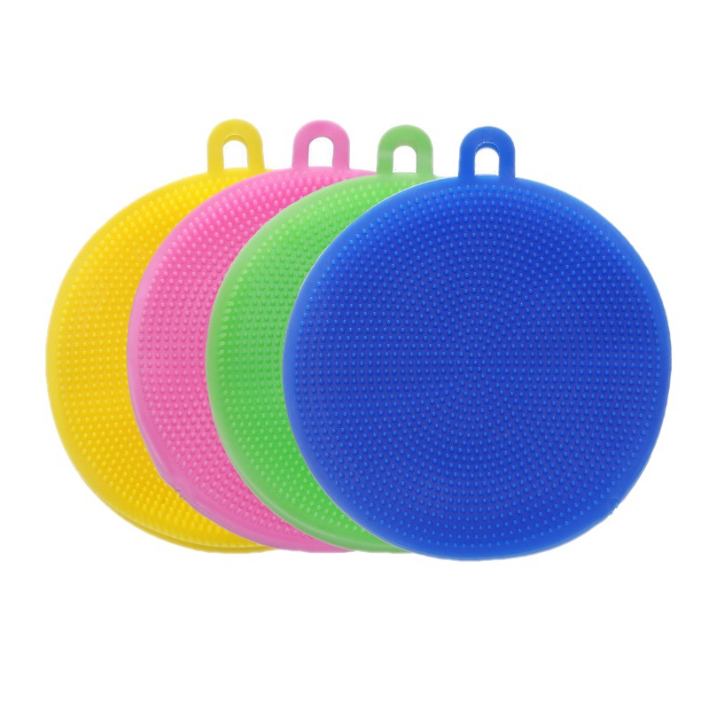 Tiktok Multi-Functional Silicon Dishwashing Brush Kitchen Decontamination Scouring Pad Non-Stick Oil Household Vegetable and Fruit Silicone Pot Washing Cloth