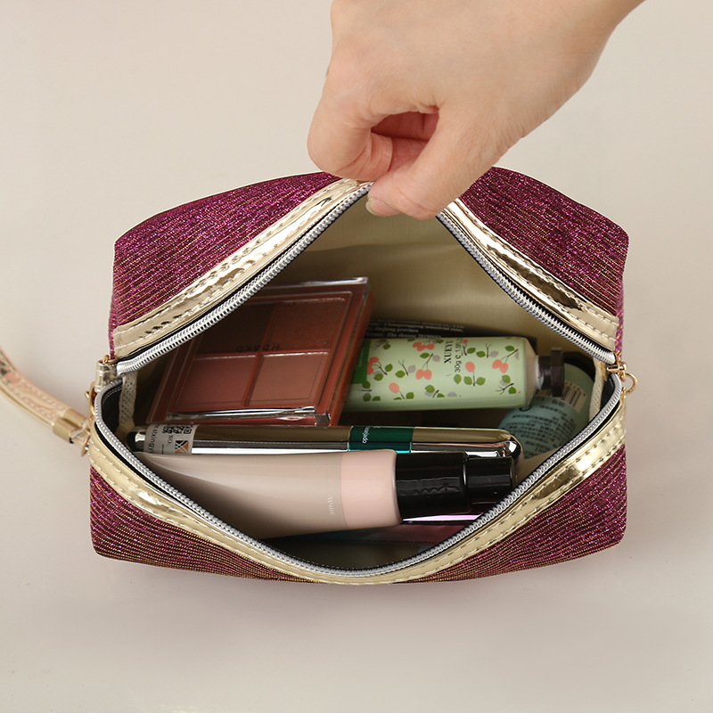 New Korean Style Fashionable All-Matching Cosmetic Bag Letters Portable Cosmetic Bag Cosmetic Bag Wash Bag Storage Bag Customizable Logo