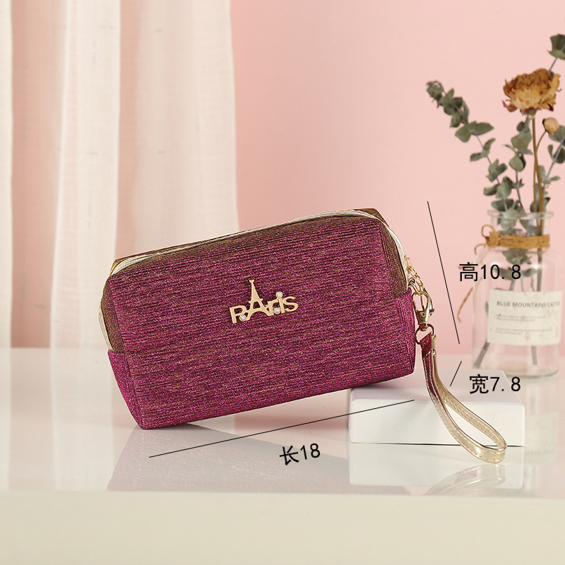 New Korean Style Fashionable All-Matching Cosmetic Bag Letters Portable Cosmetic Bag Cosmetic Bag Wash Bag Storage Bag Customizable Logo