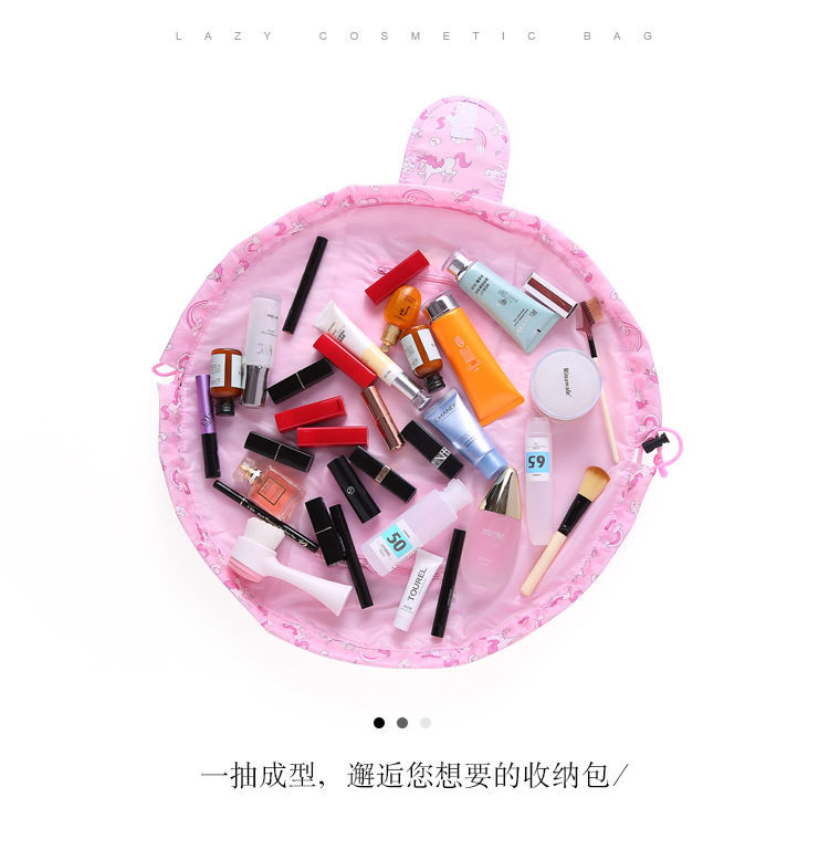 Korean version of the large capacity cosmetic bag women travel storage bag portable lazy people draw rope cosmetic bag wash gargle bag cosmetic bag Korean version of the large capacity cosmetic bag women travel storage bag portable lazy people draw rope cosmetic bag wash gargle bag cosmetic bag