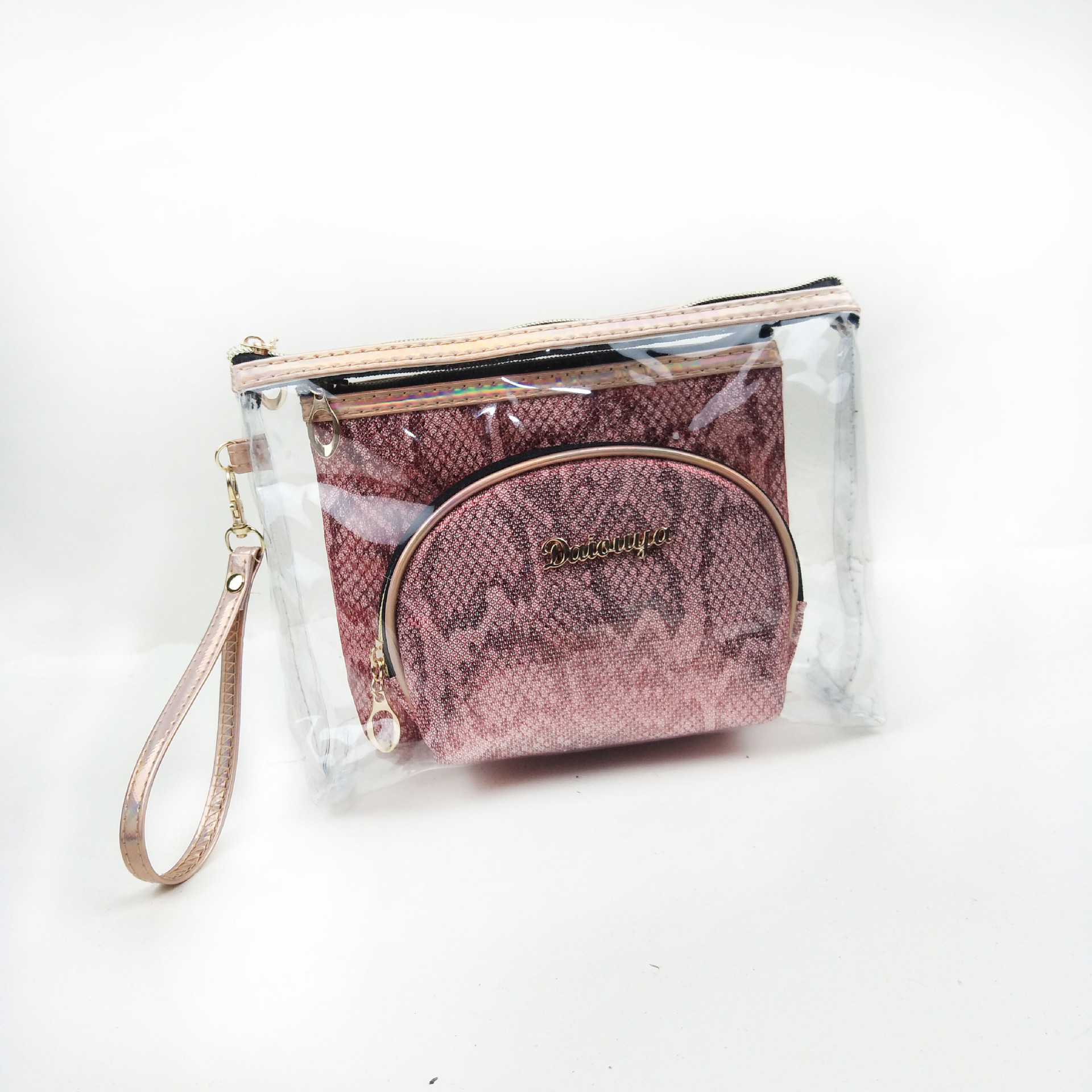 Factory Direct Sales New Three-Piece Set Leopard Print Portable Cosmetic Bag Waterproof Portable Wash Customizable Storage Bag
