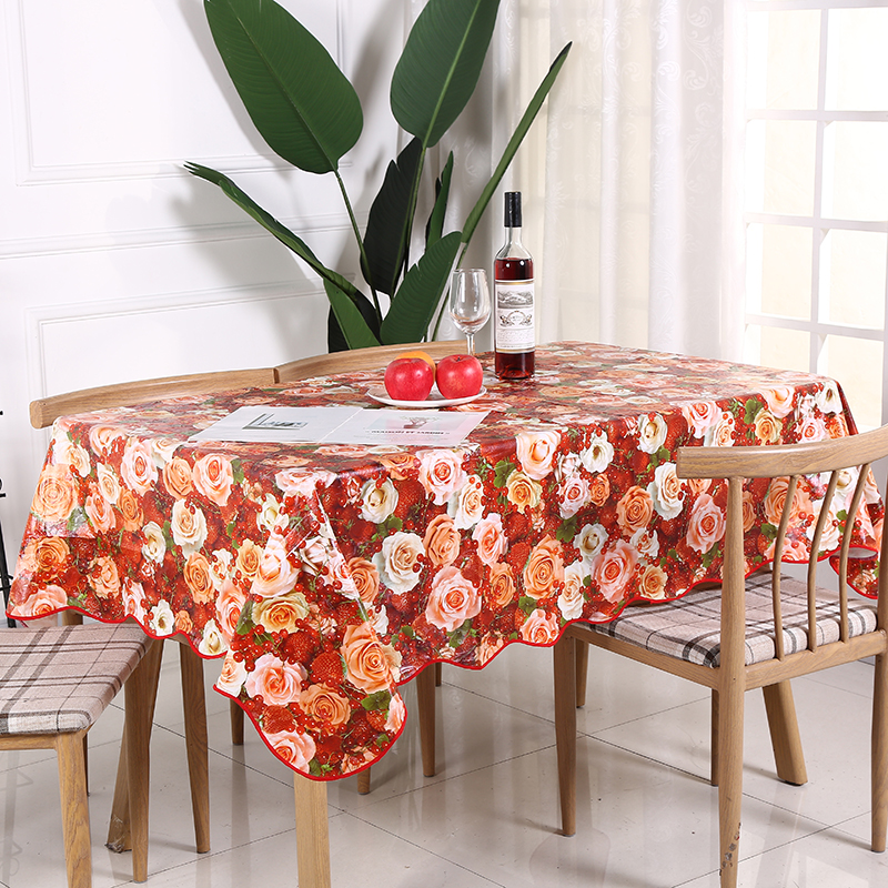 Manufacturers direct PVC non - woven material table cloth washing table cloth waterproof tea table cloth