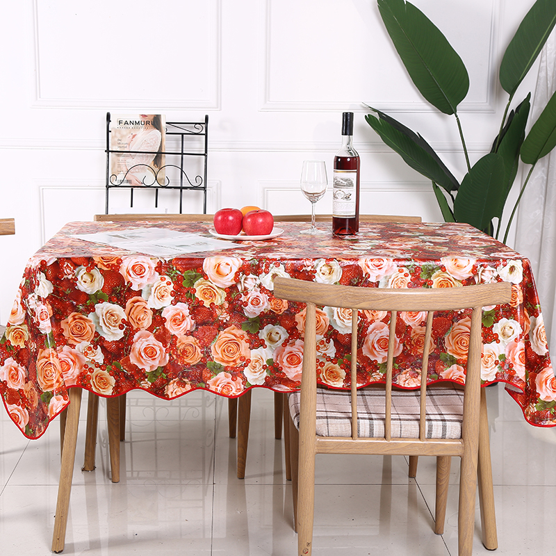 Manufacturers direct PVC non - woven material table cloth washing table cloth waterproof tea table cloth