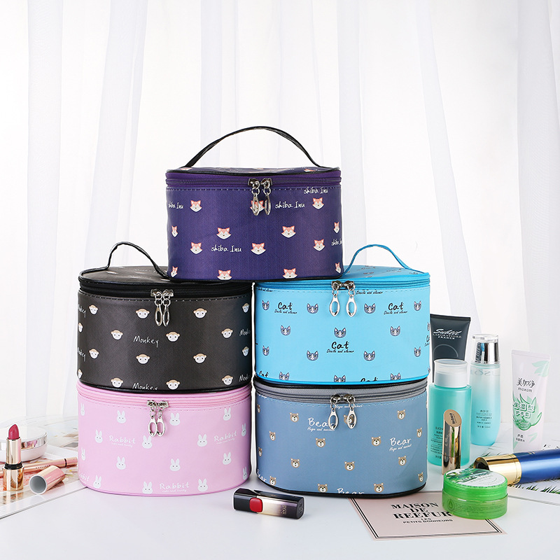Portable Cosmetic Case Portable Toiletry Bag Cartoon Pictures Waterproof Square Bag Storage Bag Cosmetic Bag