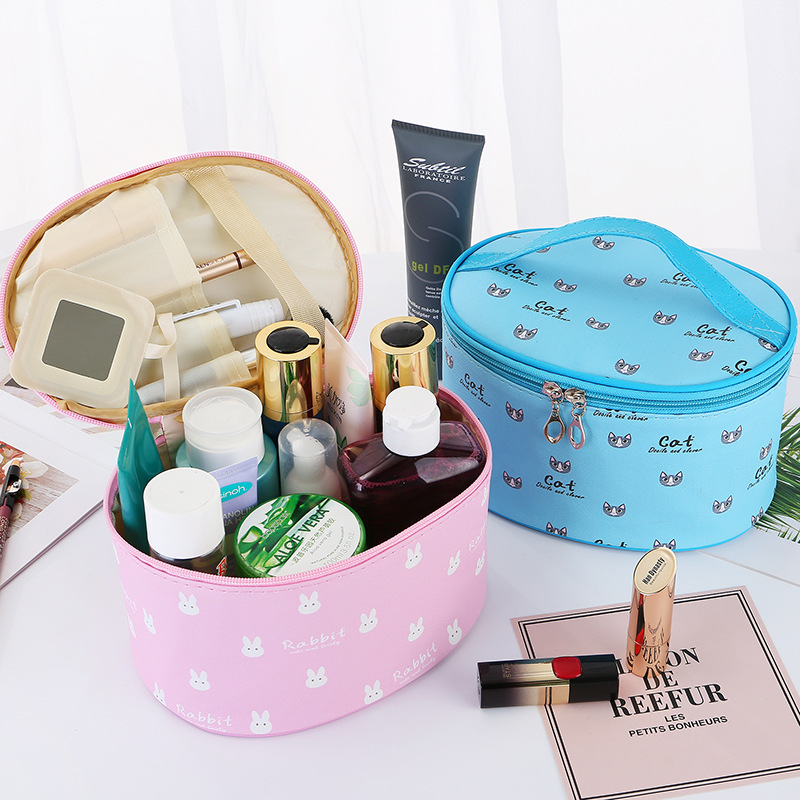 Portable Cosmetic Case Portable Toiletry Bag Cartoon Pictures Waterproof Square Bag Storage Bag Cosmetic Bag