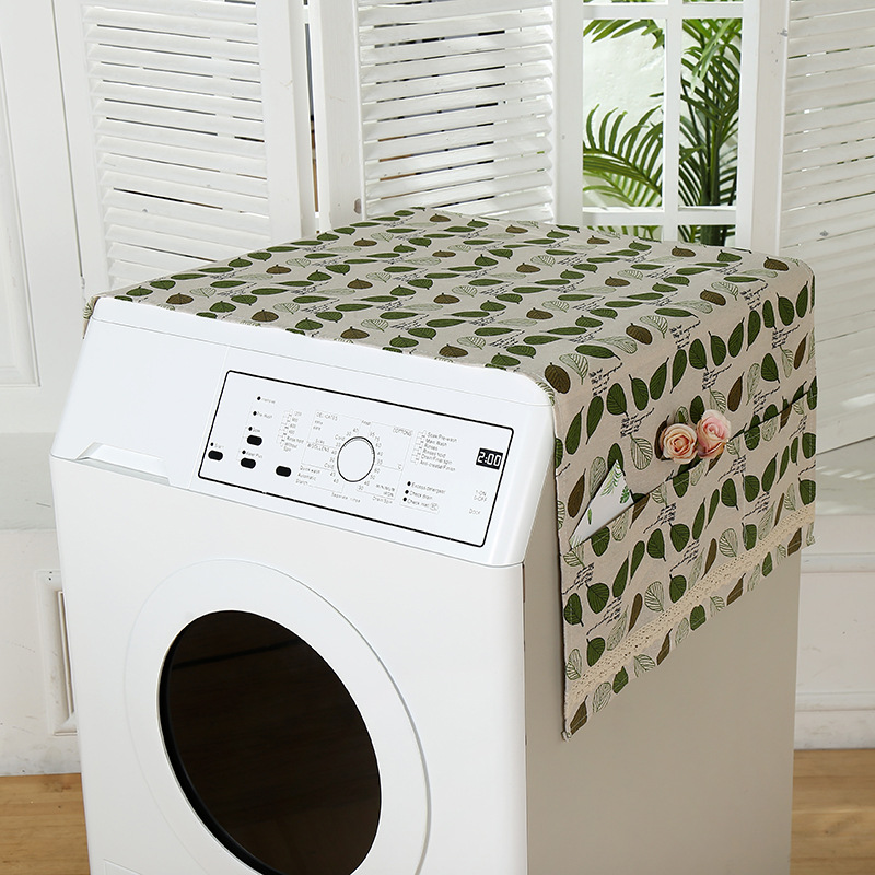 Washing Machine Waterproof Cover Polyester Furniture Cover Drum Washing Machine Dust Cloth Fabric Refrigerator Cover Towel One Piece Dropshipping