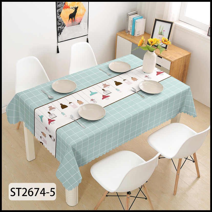PVC Table Cloth Fresh Fengge Modern Simple Home Rectangular Oil-Proof Waterproof Tablecloth... No Washing PVC Table Cloth Fresh Fengge Modern Simple Home Rectangular Oil-Proof Waterproof Tablecloth... No Washing