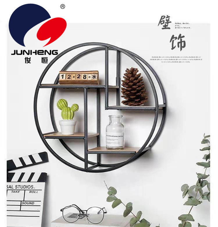 Chinese Style Living Room Wall Hanging Shelf Iron Solid Wood Partition round Decorative Shelf Storage Rack Wall Hanging Chinese Style Living Room Wall Hanging Shelf Iron Solid Wood Partition round Decorative Shelf Storage Rack Wall Hanging