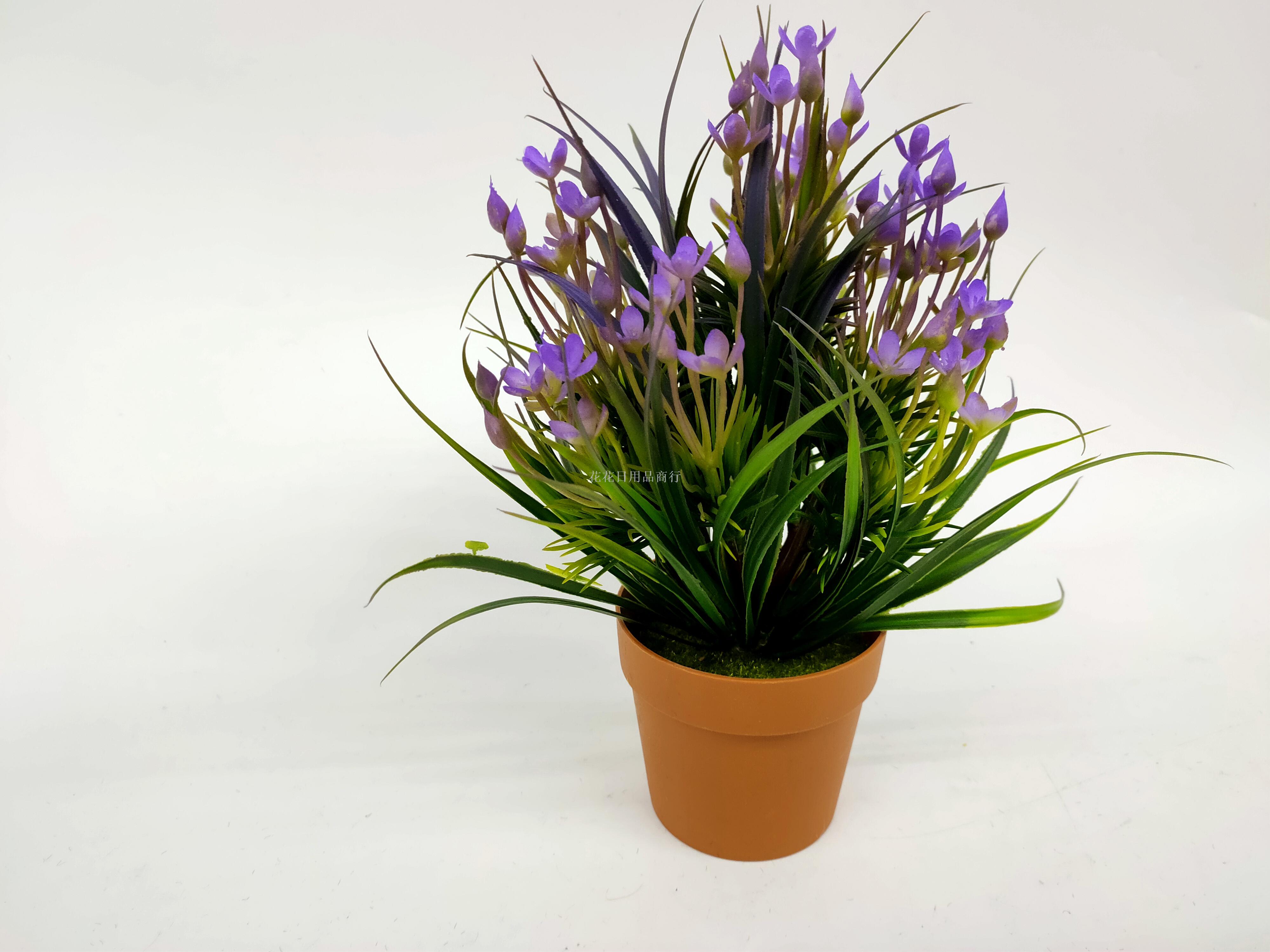 Artificial flower false flower coffee color plastic basin small flowers grass plants bonsai decorative living room Artificial flower false flower coffee color plastic basin small flowers grass plants bonsai decorative living room