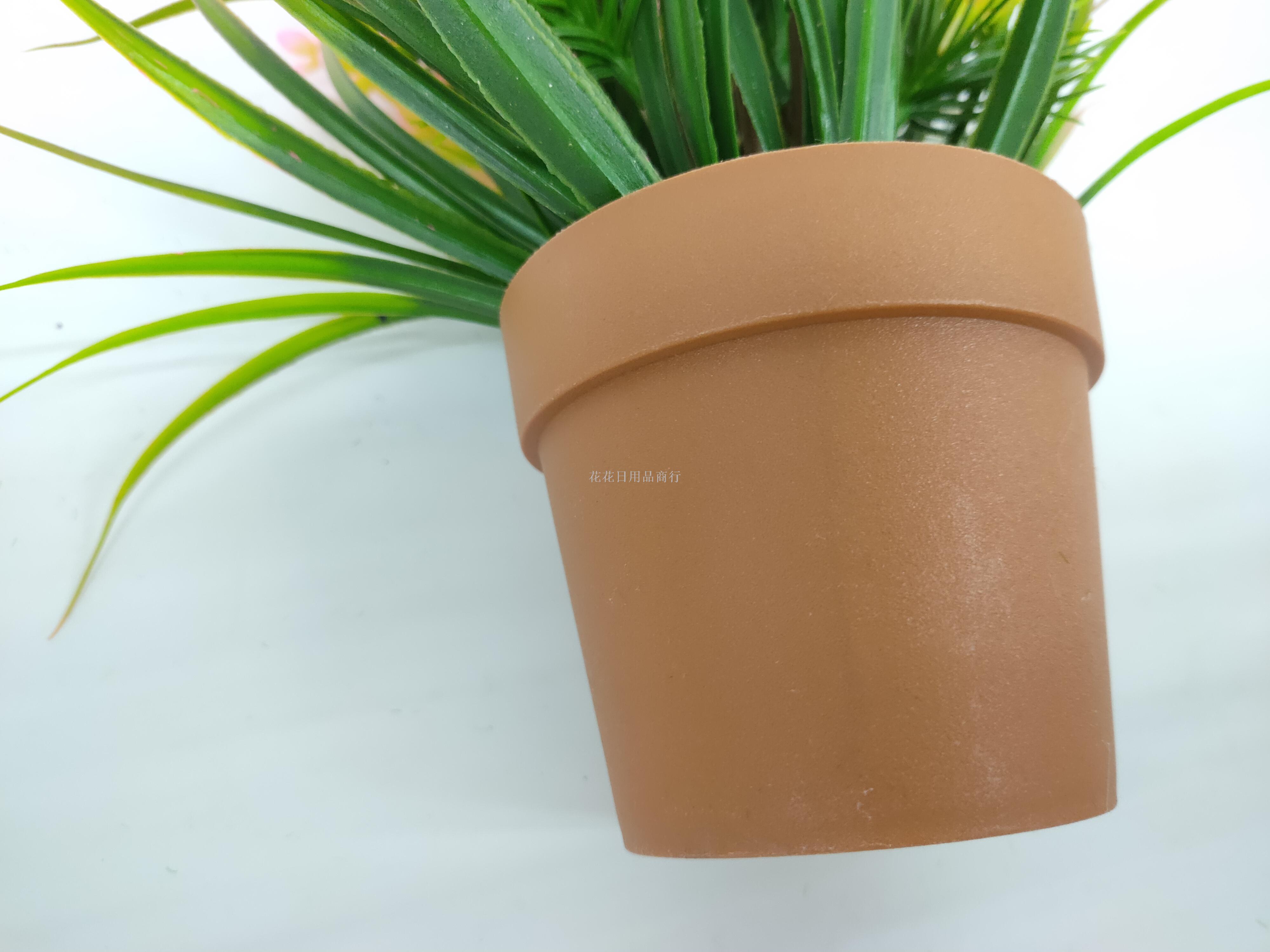 Artificial flower false flower coffee color plastic basin small flowers grass plants bonsai decorative living room Artificial flower false flower coffee color plastic basin small flowers grass plants bonsai decorative living room