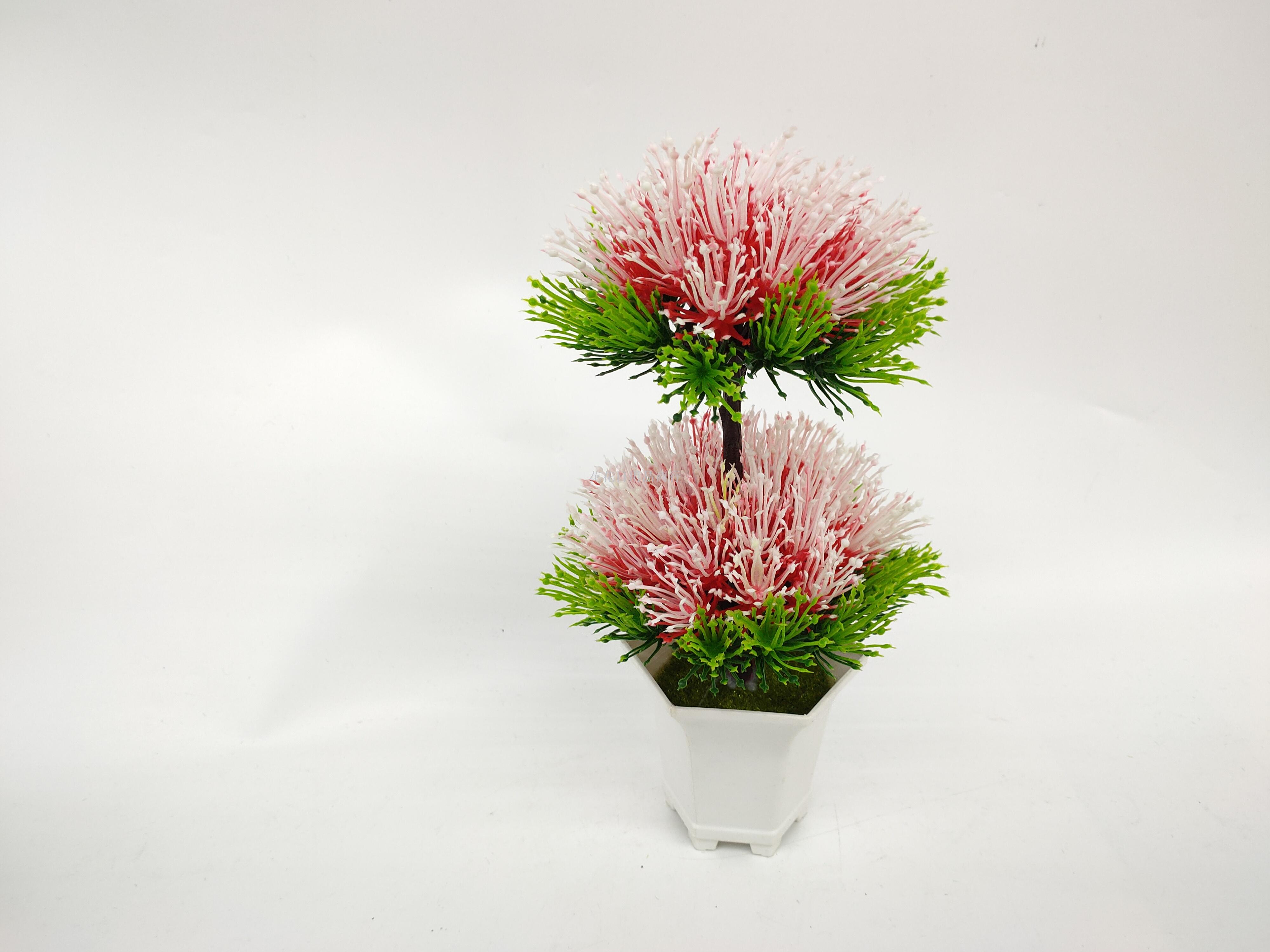 Artificial flower false flower white plastic basin double deck green plant decorates sitting room bedroom table Artificial flower false flower white plastic basin double deck green plant decorates sitting room bedroom table