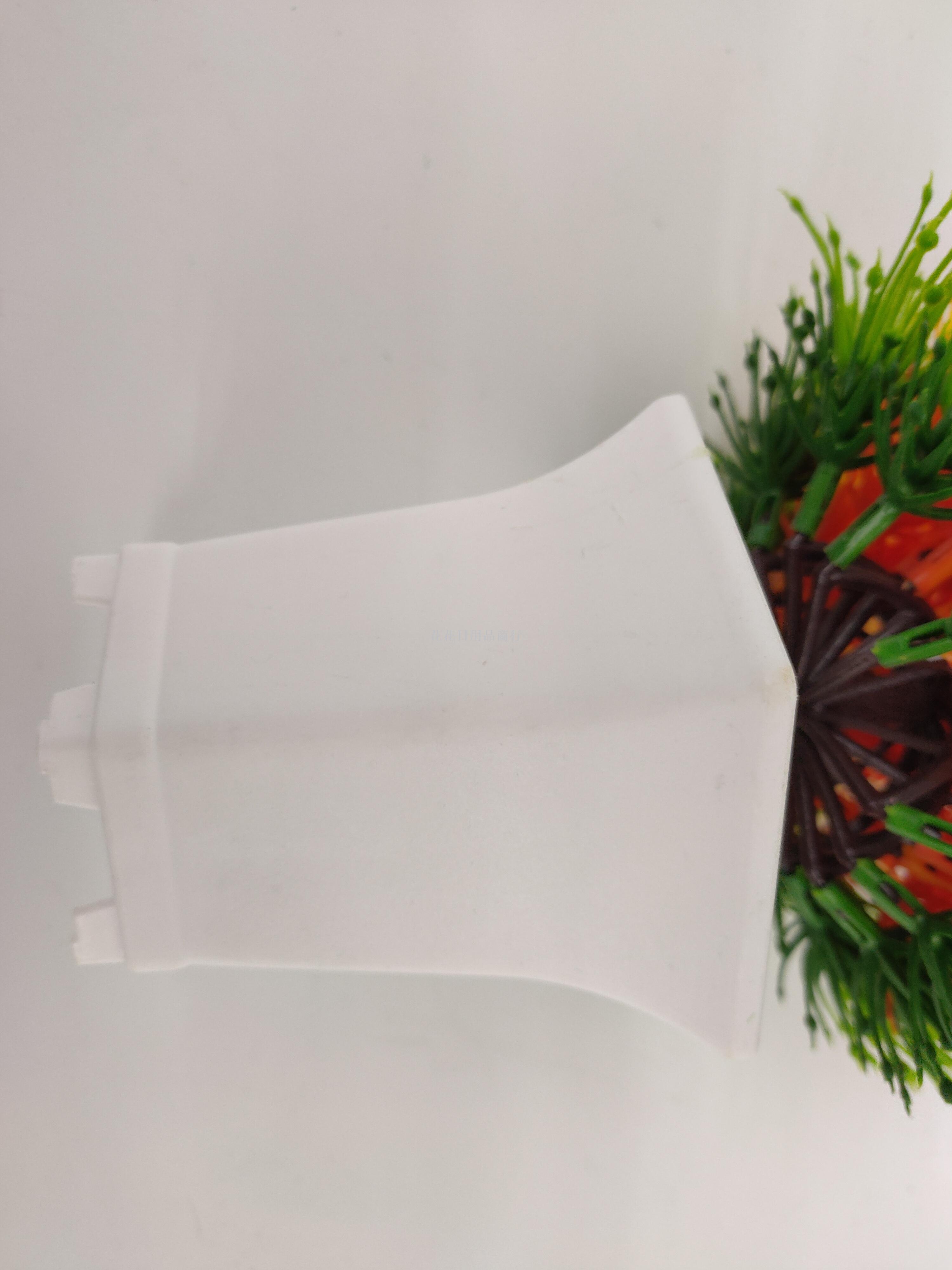 Artificial flower false flower white plastic basin double deck green plant decorates sitting room bedroom table Artificial flower false flower white plastic basin double deck green plant decorates sitting room bedroom table